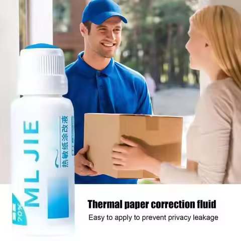 Fast-Drying 50ml Thermal Paper Correction Fluid Eraser Package Parcel Box ID Information Protector A