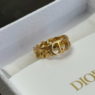 ::Christian Dior:: 金色CD Icon 鏈環戒指