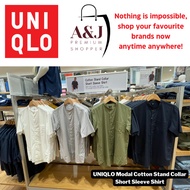 [100% ORIGINAL💯🛍️] UNIQLO Modal Cotton Stand Collar Short Sleeve Shirt / Polo Shirt / Baju Kemeja Kolar Lelaki