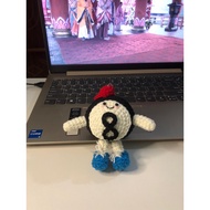 Billiard ball wool keychain number 8 (real photo)