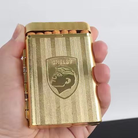 Portable Peaky Blinders Cigarette Case for 14 Cigarettes Vintage Metal Hand-carved Tobacco Case Smok