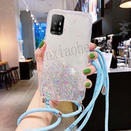 Phone case For OPPO Reno 5Z Style Lanyard Bling Glitter Soft Tpu Reno 5Z Transparent Cover