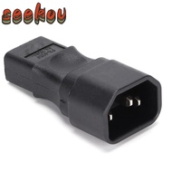 SEEKOV C14 to C9 Power Plug Adapter, 6A 250V Power Adapter, Durable Black Long Life IEC Female Conve