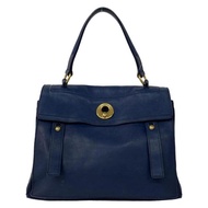Yves Saint Laurent YSL muze Laula SAINTLAURENT Handbag Purse Navy leather Direct from Japan Secondha
