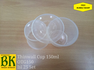 Gelas Cup Plastik 150ml Isi 25 Set / Thinwall Cup 150ml - OTG150
