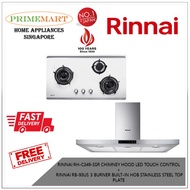 RINNAI RH-C249-SSR CHIMNEY HOOD LED TOUCH CONTROL  +  RINNAI RB-93US 3 BURNER BUILT-IN HOB STAINLESS STEEL BUNDLE