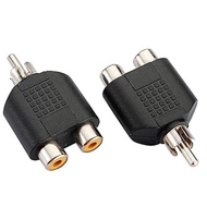 RCA 1 Male To 2 RCA  Female Audio Video Splitter Adapter Connector ( 2pc )