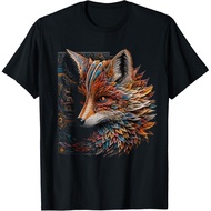 Fox Fantasy Art Mandala Artwork Animal Fox T-Shirt