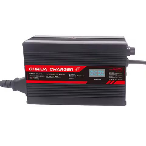 54.75V 5A Smart Charger for 15S 48V LiFePo4 Battery LED Indicator Fireproof Shell Over Current/Volta