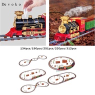 [Devoko] Christmas Train Set Christmas Decor Train Track Toy Train Set Gift for Kids
