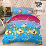 SpongeBob SquarePants 3IN1 4IN1 BEDSHEET Canadian Cotton Full Garterized Bedding Set Fitted Sheet