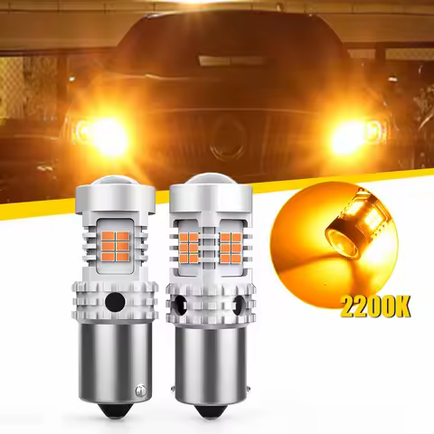 AUXITO 2Pcs 1156 BAU15S PY21W 1156 LED Turn Signal Bulb 3020SMD No Hyper Flash Amber LED Indicator L