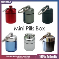Mini Waterproof Aluminum Alloy Pill Box Travel Pill Case Keychain Medicine Box