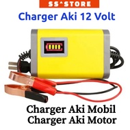 Charger Aki Mobil Motor Cas Casan Aki Terbaik 12 Volt 2A Portable Otomatis Bisa Aki Kering Aki Basah