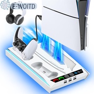 E-WOITD PS5 PS5 slim PS5 Pro ยืนสำหรับดิสก์และคอนโซลดิจิตอล PS5ระบายความร้อนและสถานีชาร์จที่มีพัดลม3