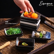 (TERBARU) YUI SAUCE PLATE SQUARE 3" / PIRING SAOS KECAP KERAMIK JEPANG KOTAK