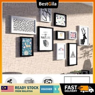 BestGila Malaysia Premium Wooden Wall 10 Photo Frame Decor for House Office Restaurant Airbnb Black 