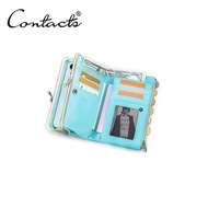 Thời trang liên lạc dê Ví nữ bằng da 7 ví đựng thẻ đầy màu sắc ví đựng tiền xu với khe cắm ảnh mềm N