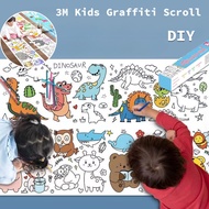 COD 3M Kids Graffiti Scroll Paper Watercolor Kid Drawing Pencils Crayons Crafts Art Painting DIY Col