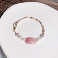 薔薇輝石、珍珠 造型環狀手鍊