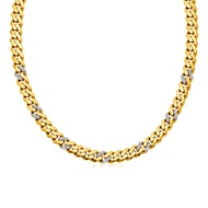 Nathalias NY สร้อยคอทองคำแท้ 14K ประดับเพชรหรู 1.18 กะรัต ลิงก์กว้าง 9.5 มม.(เวลาจัดส่ง 7-10 วัน) |