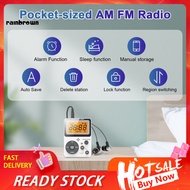  Portable Radio with Alarm Clock Function Automatic Radio Station Search and Storage Pocket-sized Dual Band Stereo Am Fm Radio with Alarm Clock and for Southeast