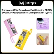 【Local Seller】PD22.5W Transparent Mini Powerbank Fast Charging 5000mah Charger Small Lightweight Power Bank