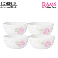 Corelle 4 Pcs Vitrelle Tempered Glass Noodle Bowl / Mangkuk Kaca / Cereal Bowl / Soup Bowl - Country Rose