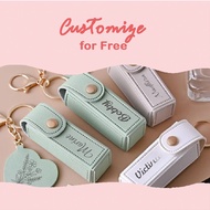5 Slot Leather Mate【1 PCS FREE CUSTOM】Leather Lipstick Mini Bag with Mirror Pendant Portable Souveni
