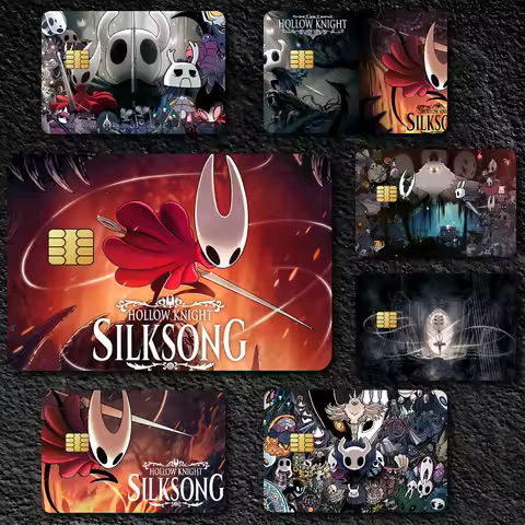 Game H-Hollow Knight Silksong K Film Skin Cover Credit Card Stickers 4PCS Debit Front Decoration Ban