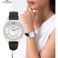 (Real Photo) Original Coach Women's Mini Boyfriend Black Leather Watch 14503152 Jam Tangan Wanita