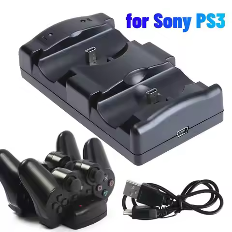 Vertical Charger Station For PS3/PS3 Move Controller Dual Charger Dock USB Fast Charging Dock Vertic