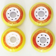 Supafe Yellow 76mm Inline Skate Wheels, 4 pieces