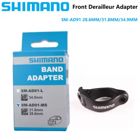 SHIMANO SM-AD91 Front Derailleur Adapter 28.6MM/31.8MM/34.9MM SM-AD91-L/ SM-AD91-MS Clamp Ring With 