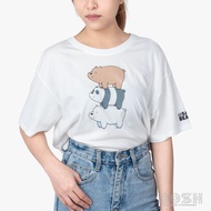 DOSH WOMENS T-SHIRTS WE BARE BEAR เสื้อครอปทรงหลวม PWBBWT1000-OW