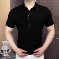 Men's fashion half-sleeve trend slim casual men's fashion half-sleeve fashion