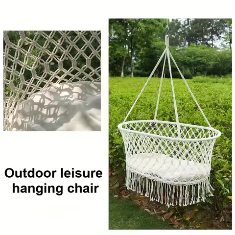 Macrame Baby Swing Chair Baby Swing Outdoor Indoor Infants & Toddler Hanging Rope Baby Gift Handmade