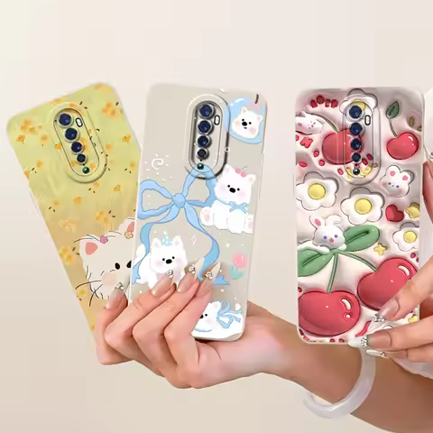 For Oppo Reno 2 Case Reno 2F 2Z Cute Rabbit Dog Cartoon Cover Soft TPU Phone Case For Oppo Reno 2Z R