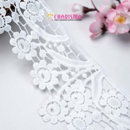 Charisma White Guiper Embroidered Lace FR.AB 232 - Embroidered Lace 9.5cm Wide/ Price Per Yard (90cm