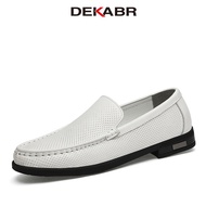 DEKABR Genuine Leather Comfortable Men Shoes Handmade Outdoor Male Loafers Breathable Casual Slip On
