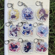 Sans Flowey Papyrus Asriel Keychain Cosplay Accessories Game Keychain Pendant Cartoon Badge Gift