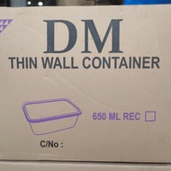 COD 1 Dus Thinwall DM 650Ml Food Container Persegi Panjang Food Grade