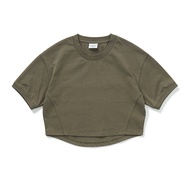 714street เสื้อยืดแขนสั้นสีบริสุทธิ์ ผู้หญิง เสื้อชั้นฐานปุ่มท้อง Baring เสื้อท่อนบน ทันสมัย เยาวชน