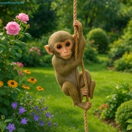SEVENHOME3E Garden Climbing Monkey Figurine, Handmade Resin Crafts Monkey Hanging Ornament, Creative