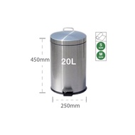 ROUND STAINLESS STEEL STEP BIN 12L/20L GREY 12 LITRE / 20 LITRE GARBAGE TRASH BIN KA-MART
