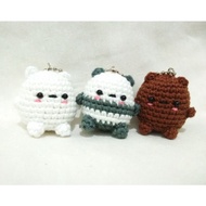 GANTUNGAN We bare bears Knitting Keychain/amigurumi we bare bears