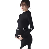 Maternity gown for photoshoot/Dress Maternity clothes Turtleneck and Boy Turtleneck couple