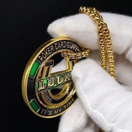 Ready stock Hollow Poker LUCKY LUCKY Coin Commemorative Badge Badge Creative Gift Magic Coin Retro P