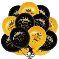 christmas ball balloon birthday set New Style birthday Crown happy 16th birthday 21st 30th Gold Blac