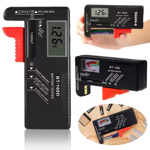 Battery Volt Tester Checker Pointer/Digital Display Battery Capacity Check Detector for AA AAA C D 9